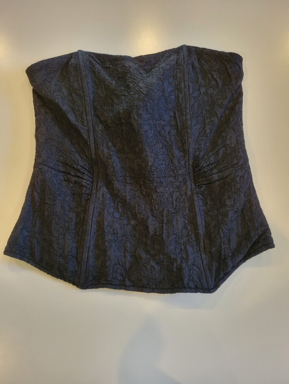 The Limited Strapless Textured Bustier Corset Top Black Size Medium
